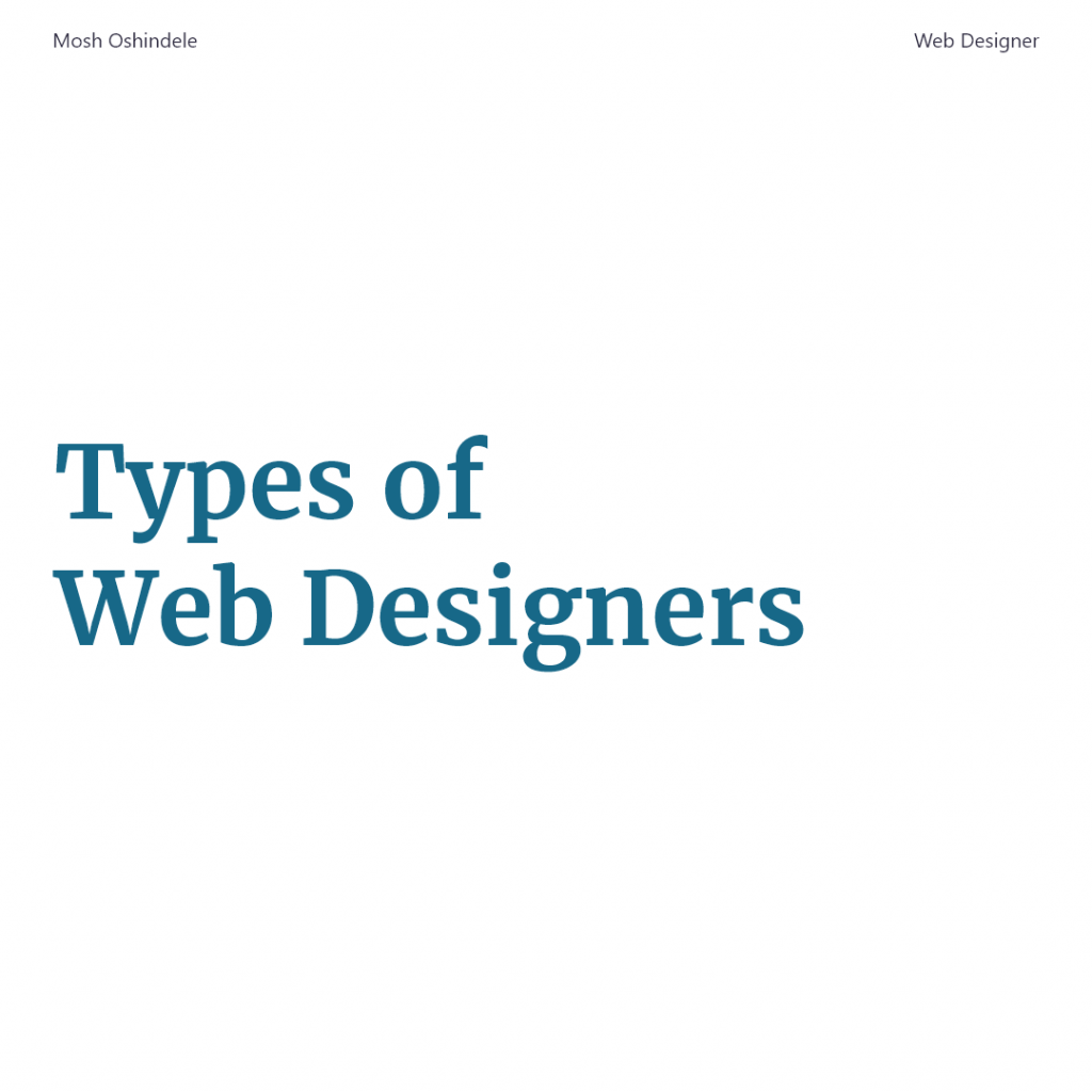 Types of Web Designers